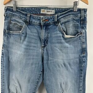 Lee Modern Series Jeans Mens 34x32 Blue Denim Distressed Stretch Straight Fit